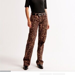 Abercrombie & Fitch Leopard Low Rise Baggy Jeans